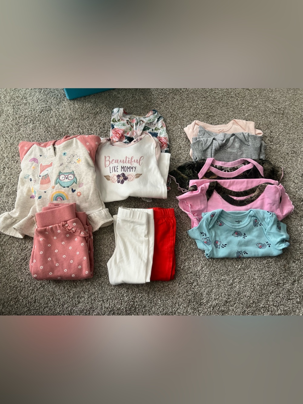 Carter's Pink, White & Aqua Girls Top and Pajama Mix